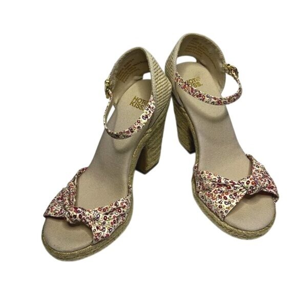 Hot Kiss Floral Ankle-Strap Chunky Heel Sandals Womens Size 8 - Picture 6 of 10